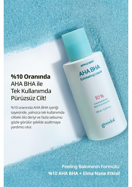 %10 Aha Bha Içerikli Peeling Solüsyonu Goodal Apple Mint Aha Bha 10% Exfoliating Liquid