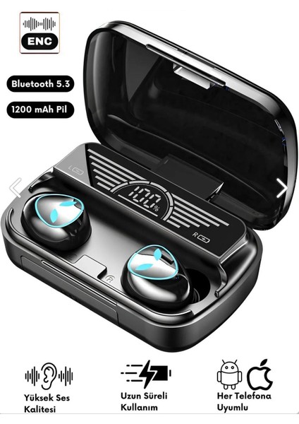 Bluetooth 5.3 Oyuncu Kulaklık – Enc Çift Mikrofon – Powerbank Şarj Kutulu tws gaming