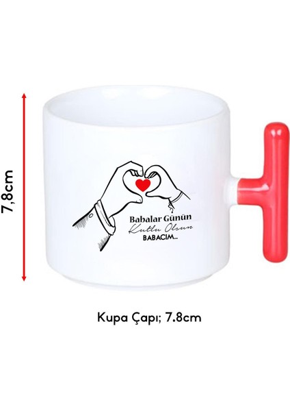 Babalar Günü T Kulplu Kupa - Kırmızı