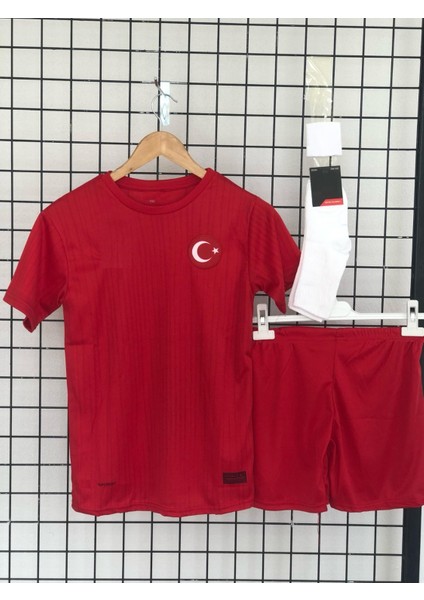 Türkiye Euro 2024 Isimsiz Kırmızı Çocuk Forması 4'lü Set (Kırmızı)