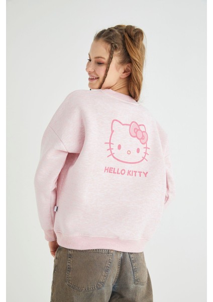 Lisanslı Baskılı Kalın Pembe Sweatshirt fiyatları