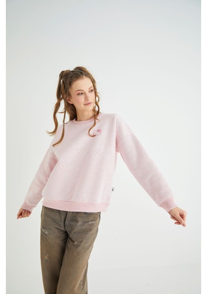 Lisanslı Baskılı Kalın Pembe Sweatshirt indirimleri