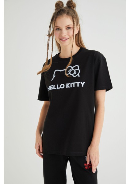 Lisanslı Baskılı Basic T-Shirt Relaxed Kalıp Pamuk