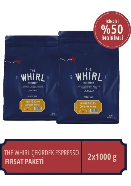 Espresso Tanned 429°F Çekirdek Kahve 1 kg x 2 Adet