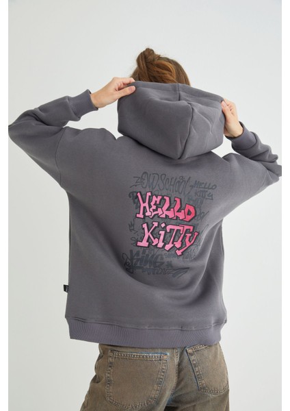 Lisanslı Baskılı Kapüşonlu Sweatshirt