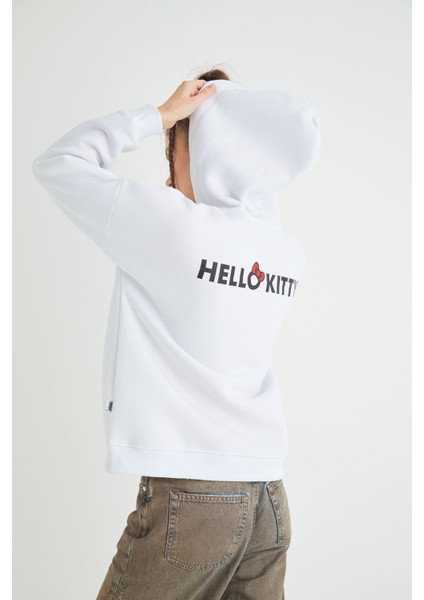 Lisanslı Baskılı Kapüşonlu Kalın Sweatshirt