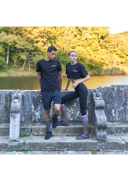 Bambu Dikişsiz Renkli Diz Boyu 15-20 mm Hg Basınçlı Kompresyon Çorap 3596