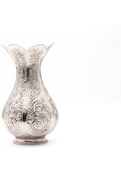 Bakır Gümüş Kaplama Işlemeli Vazo modelleri