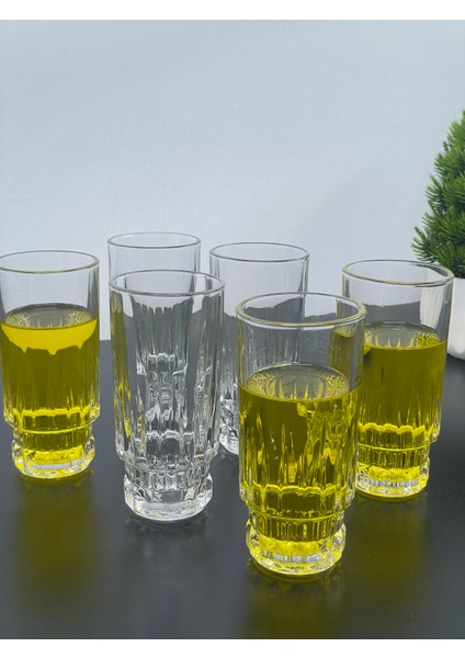 6 Lı Kristal Cam Meşrubat Bardağı Bardak Kupa 270ML