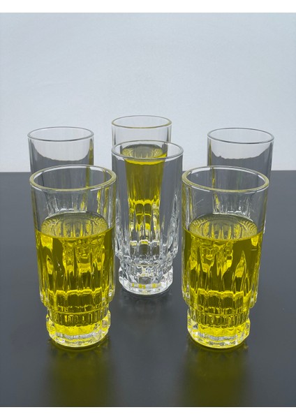 6 Lı Kristal Cam Meşrubat Bardağı Bardak Kupa 270ML