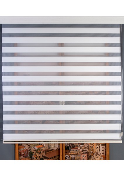 Beyaz Dar Plise Zebra Perde fiyatları