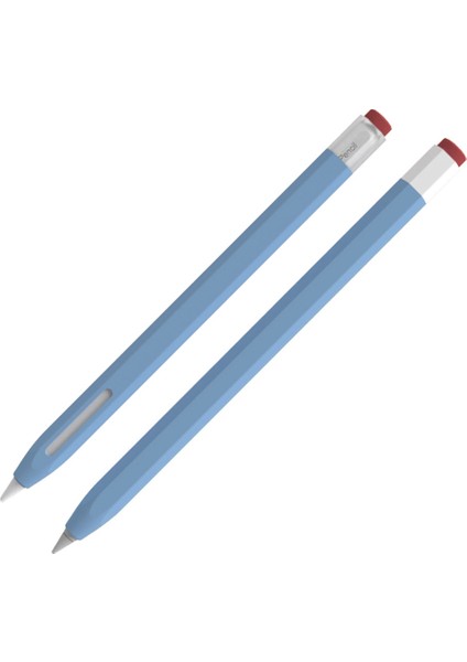 Love Meı Apple Pencil (1. Nesil) Vintage Stylus Kalem Sıvı Silikon Koruyucu Kılıf Düşmeye Dayanıklı Kılıf-Bebek Mavisi (Yurt Dışından)