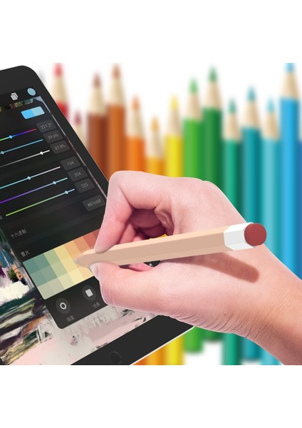 Love Meı Apple Pencil (1. Nesil) Vintage Stylus Kalem Sıvı Silikon Koruyucu Kılıf Düşmeye Dayanıklı Kılıf-Bebek Mavisi (Yurt Dışından) modelleri