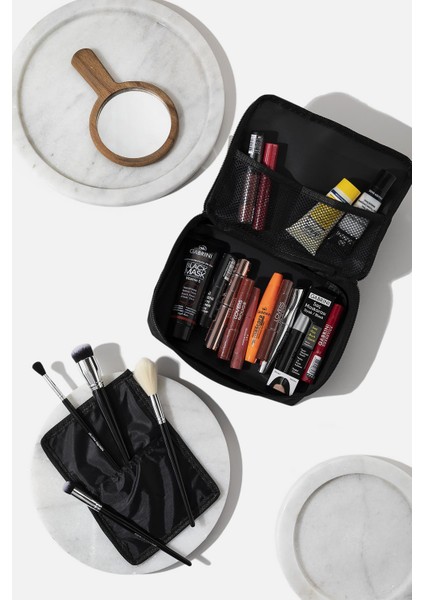 4 Bölmeli Makyaj Çantası Kozmetik Makyaj Bavul Seti | Bakım Seyahat Makyaj Kozmetik Organizer Çanta