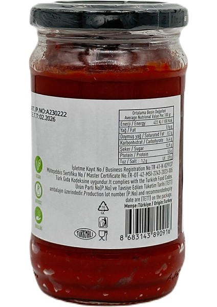 Bebek Tuzsuz Domates Salçası 310 gr +12 Ay