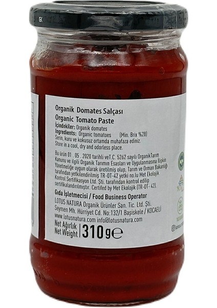 Bebek Tuzsuz Domates Salçası 310 gr +12 Ay