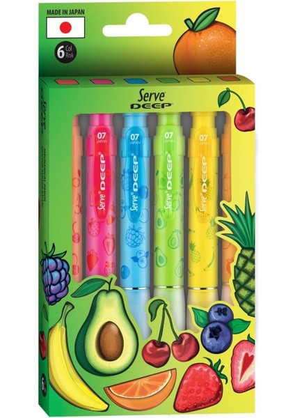 Deep Uçlu Kalem Meyve Serisi 07MM - 6'lı Set