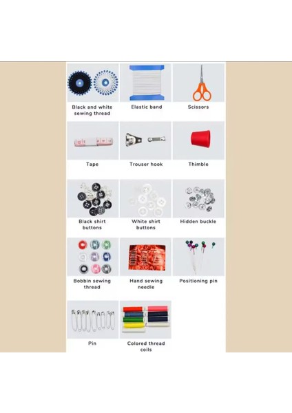Yuvarlak Kutulu Dikiş Seti, El Işi Malzemeleri, Dikiş Ipi Seti, Iğne, Çıtçıt, Mezura, Lastik Seti modelleri