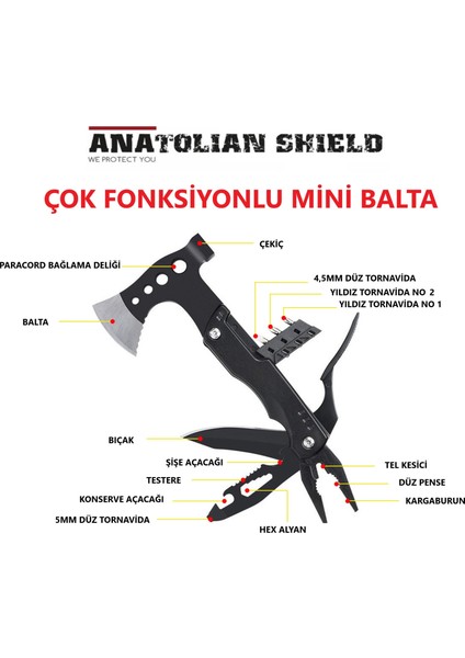 Çok Fonksiyonlu Mini Balta ve Pense Seti