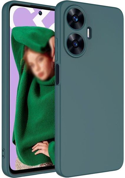 Realme C55 Uyumlu Kamera Korumalı Lansman Kadife Iç Yüzeyli (Şık Tasarım) Silikon Kapak