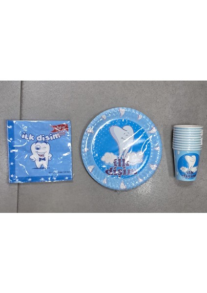 Ilk Dişim Tabak-Bardak -Peçete- 3lü Set