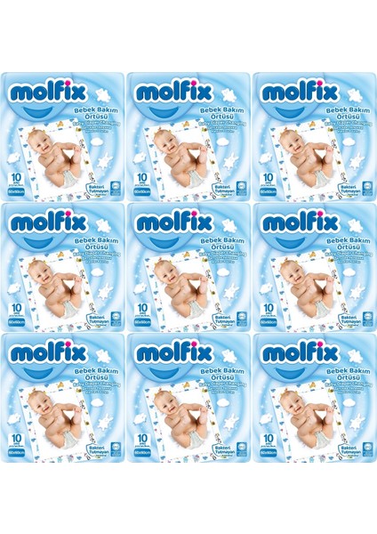 Bebek Bakım Alt Açma Örtüsü 9 Lu Set 90 Adet (9pk*10)