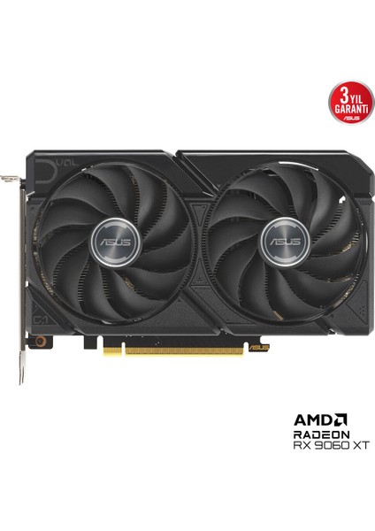 DUAL-RX9060XT-8G-AMD-RADEON-RX 9060-8G-8GB GDDR6-128BIT--HDMI-2XDP-EKRAN Kartı