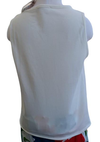 Kız Çocuk T-Shirt Çınar Baskılı Önden Bağlamalı Ekru fırsatları