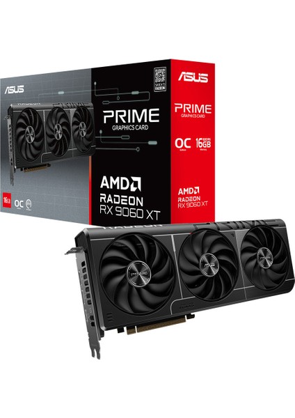 PRIME-RX9060XT-O16G-AMD-RADEON-RX 9060-16G-16GB GDDR6-128BIT--OC-HDMI-2XDP-Ekran Kartı