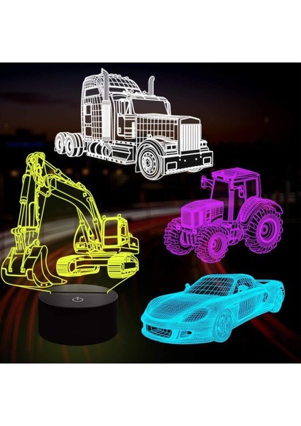 3D Araba Lambası Gece Lambası 3D Illüzyon Lambası F Ebeveyn (Yurt Dışından)