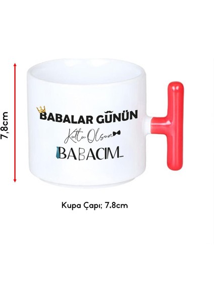 Babalar Günü Temalı T Kulplu Kupa – Kırmızı