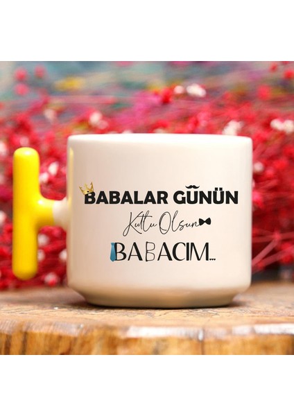 Babalar Günü Temalı T Kulplu Kupa – Sarı