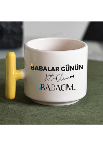 Babalar Günü Temalı T Kulplu Kupa – Sarı