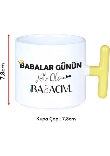 Babalar Günü Temalı T Kulplu Kupa – Sarı