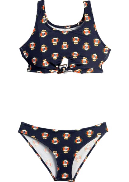 Askılı Denizci Temalı Düğüm Detaylı 50UV Kız Çocuk Bikini Takımı By Nessi Byrd