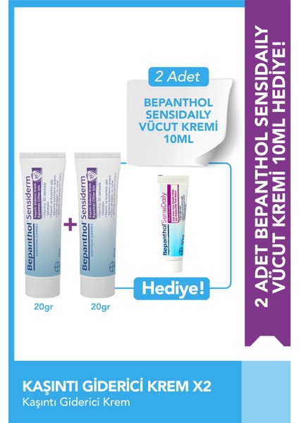 Sensiderm 20G 2'li Paket + Sensidaily Mini Boy Hediye - Için Günlük Vücut Bakım