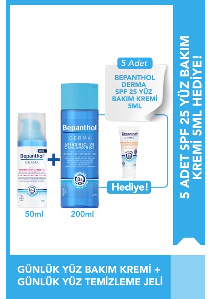 Yüz Bakım Kremi 50ML + Temizleme Jeli 200ML + Spf Mini Yüz Kremi Hediye