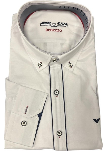 Marka Slim Fit Beyaz Erkek Gömlek