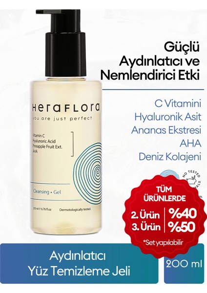 Nemlendirici, Aydınlatıcı, Arındırıcı Yüz Temizleme Jeli 200 ml