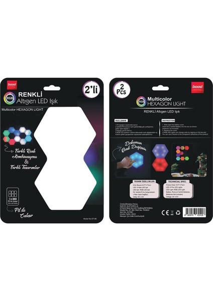 Multicolor Rgb Hexagon Altıgen LED Işık