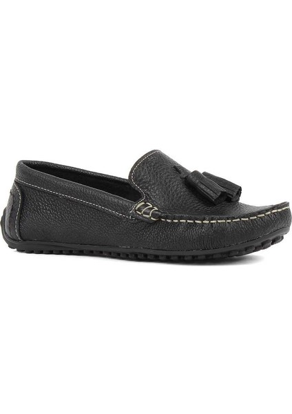 Kadın Siyah Püsküllü Deri Loafer modelleri