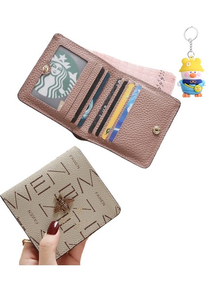 Cüzdan Kadın Kısa Moda Gerçek Deri Kadın Cüzdan Mini Ultra Ince Inek Deri Cüzdan Kart Tutucu (Yurt Dışından)