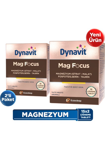 Mag Focus 15 Çiğneme Tableti 2’li