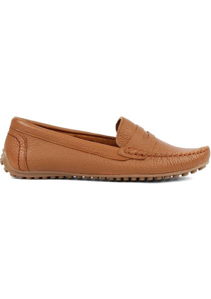 Kadın Taba Deri Loafer
