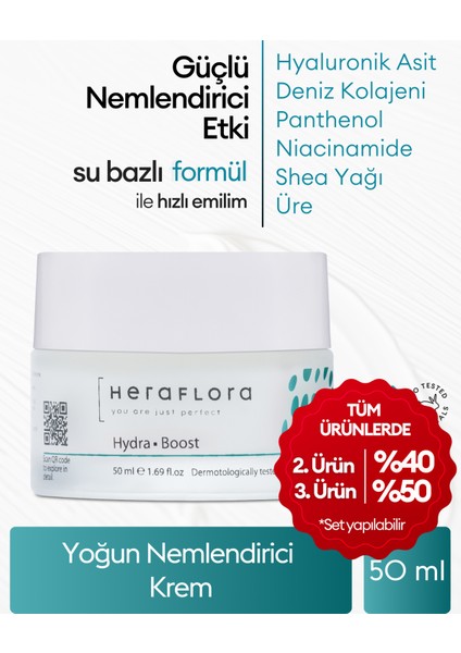 Hydra Boost Su Bazlı Hyalüronik Asit,shea Yağı,panthenol Yoğun Nemlendirici Krem 50 ml