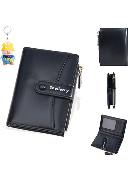 Bayanlar Kısa Cüzdan Moda Basit Iki Katlı Fermuarlı Para Cüzdan Toka Cüzdan (Yurt Dışından)