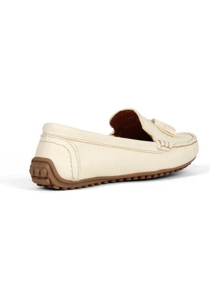 Kadın Bej Püsküllü Deri Loafer indirimleri