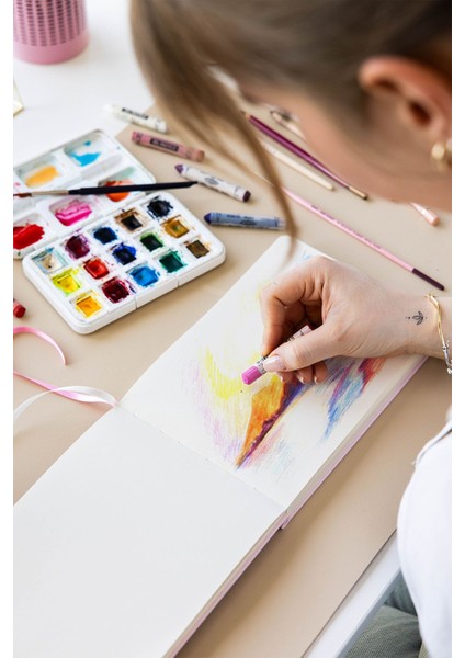 21x15 Sert Kapak 80 Yaprak 140 Gr. Eskiz Defteri - Sketch Book – Siyah