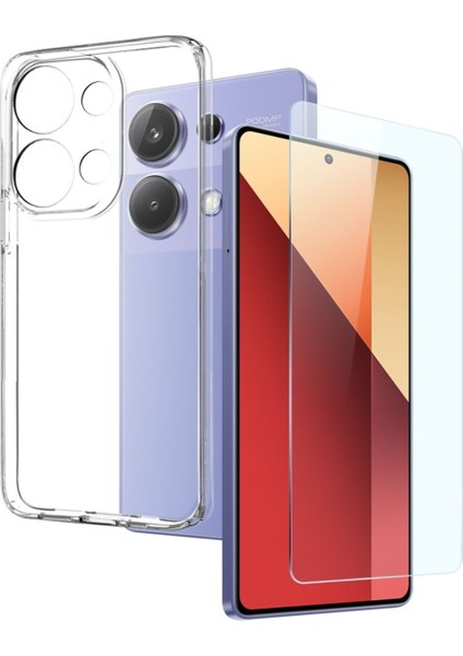 Xiaomi Redmi Note 13 Pro 4G Şeffaf Kılıf + Cam Ekran Koruyucu (1 CAM 1 KILIF)