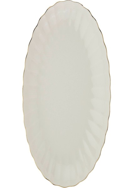 Bone Luz Altın File Kayık Tabak 24X17CM Tekli BNLZF24KY20